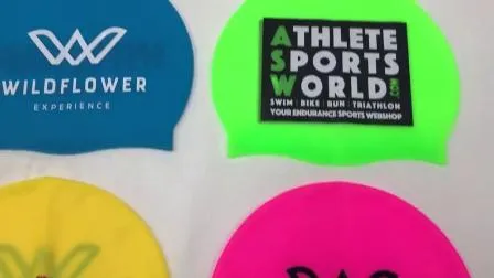 Bonnet de bain personnalisé en silicone de qualité avec drapeau national imprimé