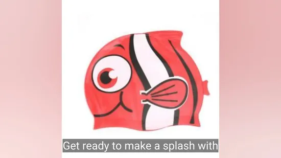 Bonnet de bain personnalisé en silicone avec logo imprimé, style dessin animé